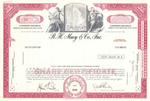 R.H. Macy and Co., Inc.  -  1919 Specimen Stock Certificate