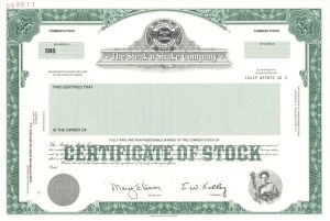 Steak n Shake Co.  -  2001 Specimen Stock Certificate