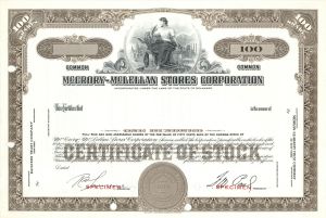 McCrory-McLellan Stores Corp. -  1915 dated Specimen Stock Certificate