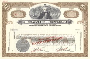 Dayton Rubber Co. -  Specimen Stock Certificate