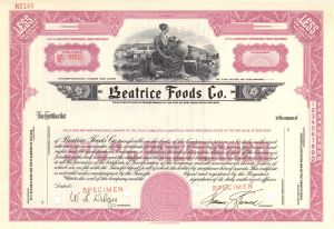 Beatrice Foods Co. -  Specimen Stock Certificate