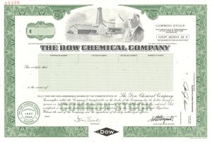 Dow Chemical Co. - 2000 dated Specimen Stock Certificate