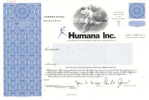 Humana Inc. - 1997 dated Specimen Stock Certificate