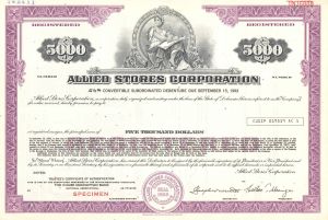 Allied Stores Corp. -  $5,000 Specimen Bond