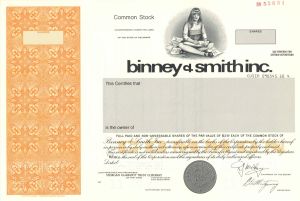 Binney and Smith Inc. -  1978 dated Specimen Stock Certificate