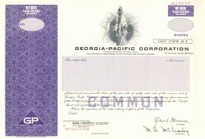 Georgia-Pacific Corp. -  Specimen Stock Certificate