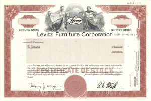 Levitz Furniture Corp. -  1977 dated Specimen Stock Certificate