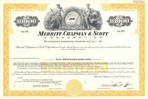 Merritt-Chapman and Scott Corp. - $10,000 Specimen Bond