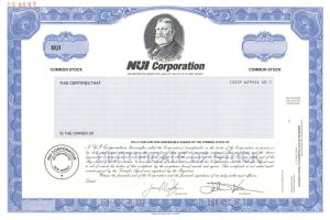 NUI Corporation - 2001 dated Specimen Stock Certificate