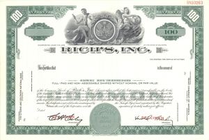 Rich's, Inc. - 1929 dated Specimen Stock Certificate