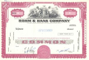 Rohm and Haas Co. - 1917 dated Specimen Stock Certificate