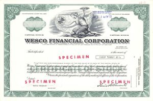 Wesco Financial Corp. -  Specimen Stock Certificate