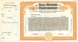 Falls Motors Corp. - Specimen Stock