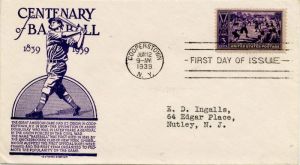 Envelope Commemorating Centenary of Baseball