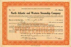 North Atlantic and Western Steamship Co. - Stock Certificate