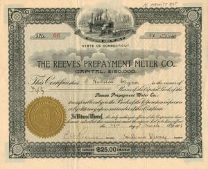 Reeves Prepayment Meter Co. - Stock Certificate