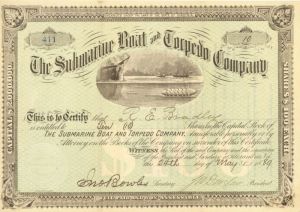 Submarine Boat and Torpedo Co. - Stock Certificate