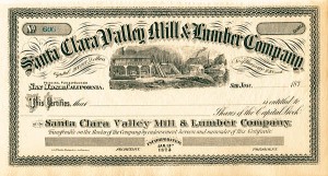 Santa Clara Valley Mill and Lumber Co - Stock Certificate