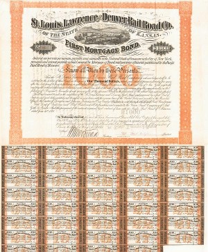 St. Louis, Lawrence and Denver Railroad Bond