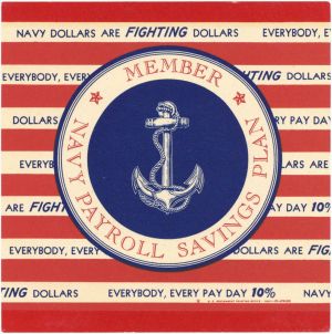 1942 dated Navy Payroll Savings Plan Window Label - United States Navy - Ephemera