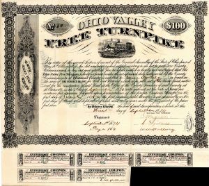 Ohio Valley Free Turnpike Co. - $50 or $100 Bond