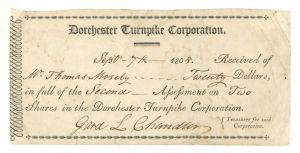 Dorchester Turnpike Corp. - Stock Certificate