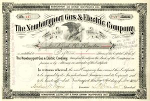 Newburyport Gas and Electric Co. - Utility Stock Certificate