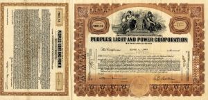 Peoples Light and Power Corporation - Utility Preferred Stock Certificate