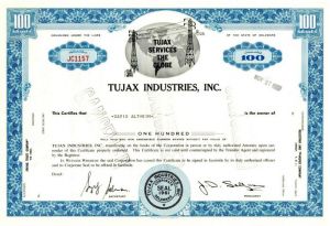 Tujax Industries, Inc. - 1967 dated Stock Certificate