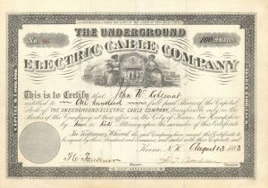 Underground Electric Cable Co. -  Stock Certificate