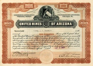 United Mines of Arizona - Stock Certificate