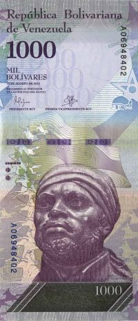 Venezuela - 1,000 Venezuelan Bolívares - P-95 - 2016 dated Foreign Paper Money