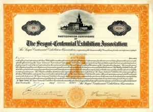 Sesqui-Centennial Exhibition Association - Various Denominations Bond