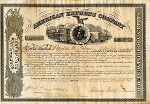 American Express Company signed by Henry Wells and Wm. G. Fargo