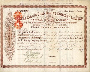 Aruba Island Gold Mining Co. Limited - Stock Certificate