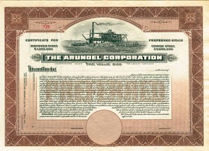 Arundel Corporation - Stock Certificate