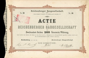 Reichenberger Baugesellschaft - Stock Certificate