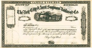 Bay City and East Saginaw Railroad - Stock Certificate