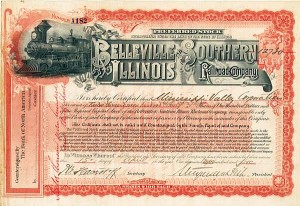 Stuyvesant Fish - Belleville and Southern Illinois Railroad - Stock Certificate