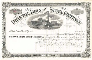 Bristol Iron and Steel Co. - Stock Certificate