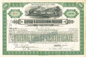 Buffalo and Susquehanna Railroad Corporation - Stock Certificate
