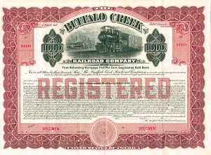 Buffalo Creek Railroad Co. - Specimen Bond