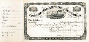 Centreville and Corsica River Steamboat Co - Stock Certificate
