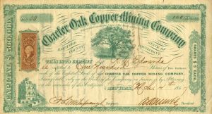 Charter Oak Copper Mining Co. - Stock Certificate