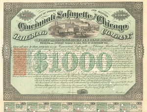 Cincinnati, Lafayette and Chicago Railroad - Bond