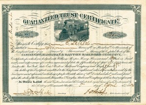 Cincinnati, Hamilton and Dayton Railroad - Stock Certificate