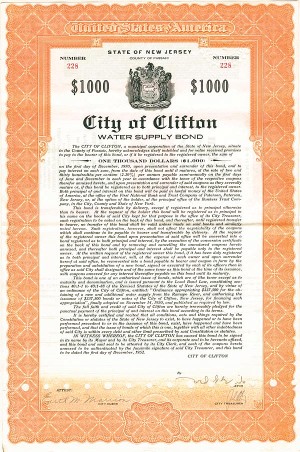 City of Clifton - Bond