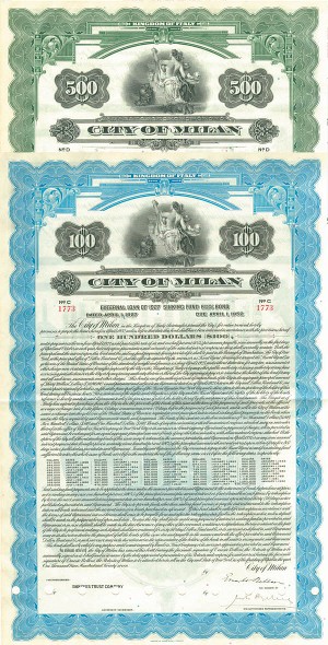 City of Milan - Set of 2 Bonds