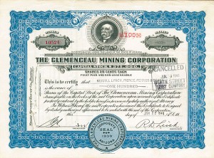 Clemenceau Mining Corporation - Stock Certificate