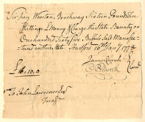 Oliver Ellsworth signed Revolutionary War Pay Order